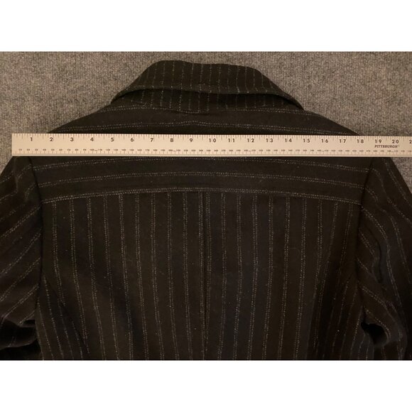 Marc Ecko Double Breasted Chalk Striped Wool Overcoat 40L Heavy Fleece-Lining - Picture 12 of 16